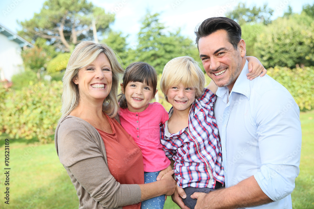 Portrait of happy family of four Portrait of happy family of four