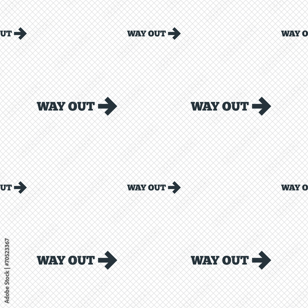 Fototapeta premium Way out right sign icon. Arrow symbol.