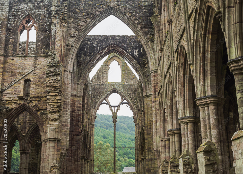 Ruins of Tintern Abbey from the 12th C. in Wales