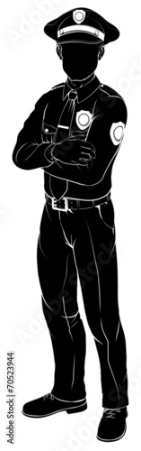 Policeman or police officer silhouette