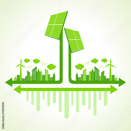 Ecology concept solar panel - vector illustration