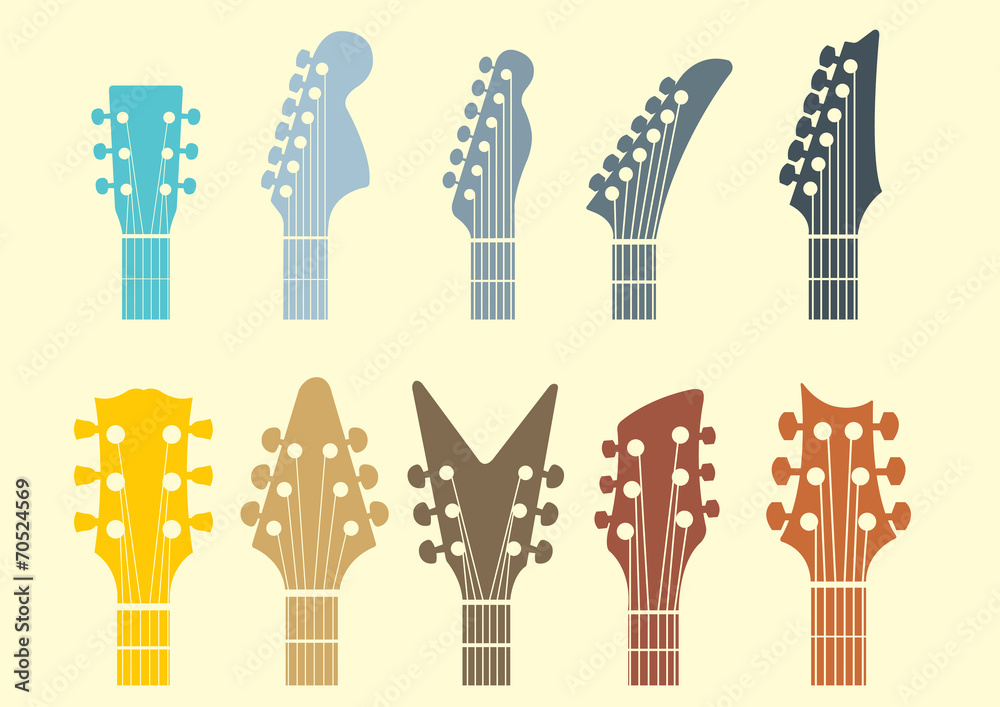 Fototapeta ikona wektor Headstocks gitary