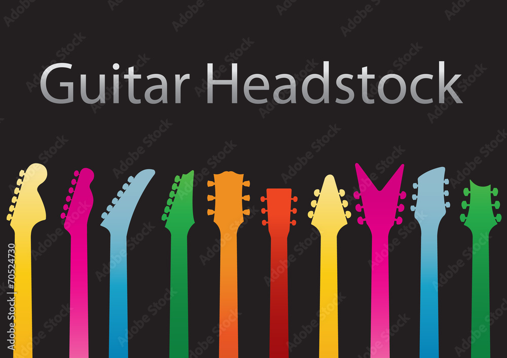 Fototapeta premium Guitar headstocks colour