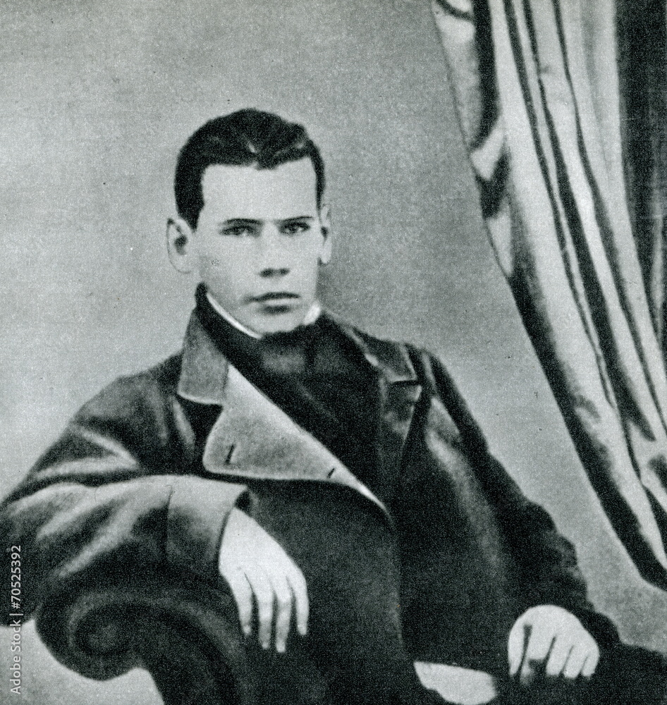 Naklejka premium Russian writer Leo Tolstoy at age 20, 1848