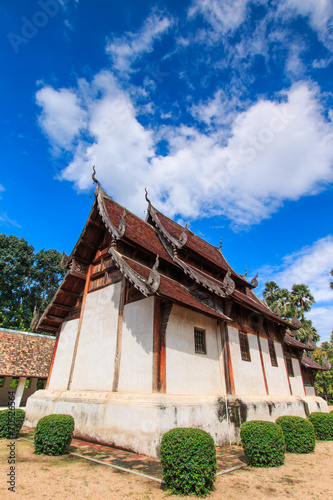 Old wooden church at Wat Lok Molee in Chiangmai of Thailand