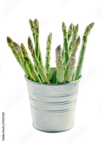 Bunch of asparagus isolated on white