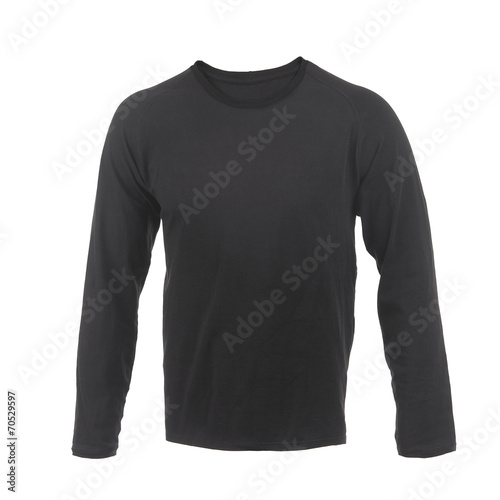 black T-shirt on a white background
