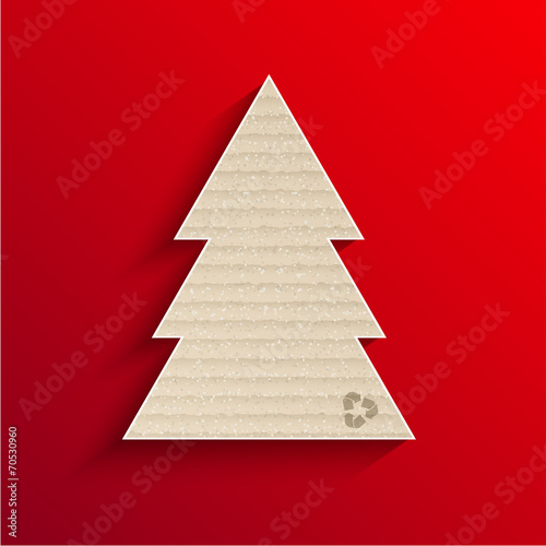 Vector modern cardboard christmas tree