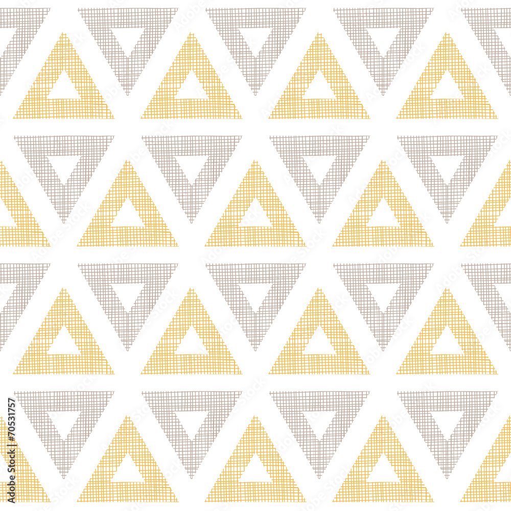 Abstract textile ikat yellow brown triangles seamless pattern Abstract textile ikat yellow brown triangles seamless pattern