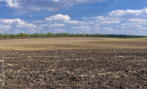 Ukrainian agricultural landscape at fall season