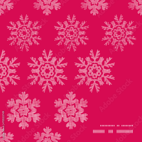 Vector red lace christmas snowflakes geometric textile texture