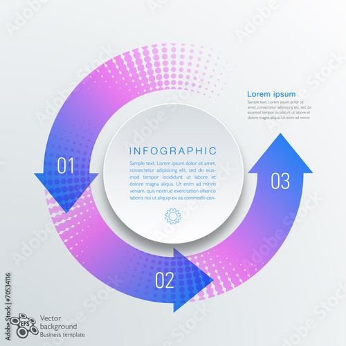 Canvas Print Infographics Vector Background 3-Step Process