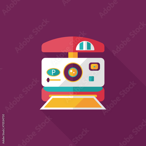 camera flat icon with long shadow