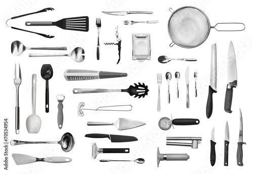Foto Kitchen equipment and cutlery set