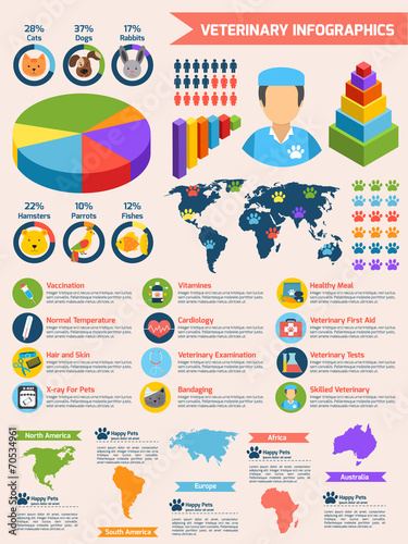 Veterinary infographic set