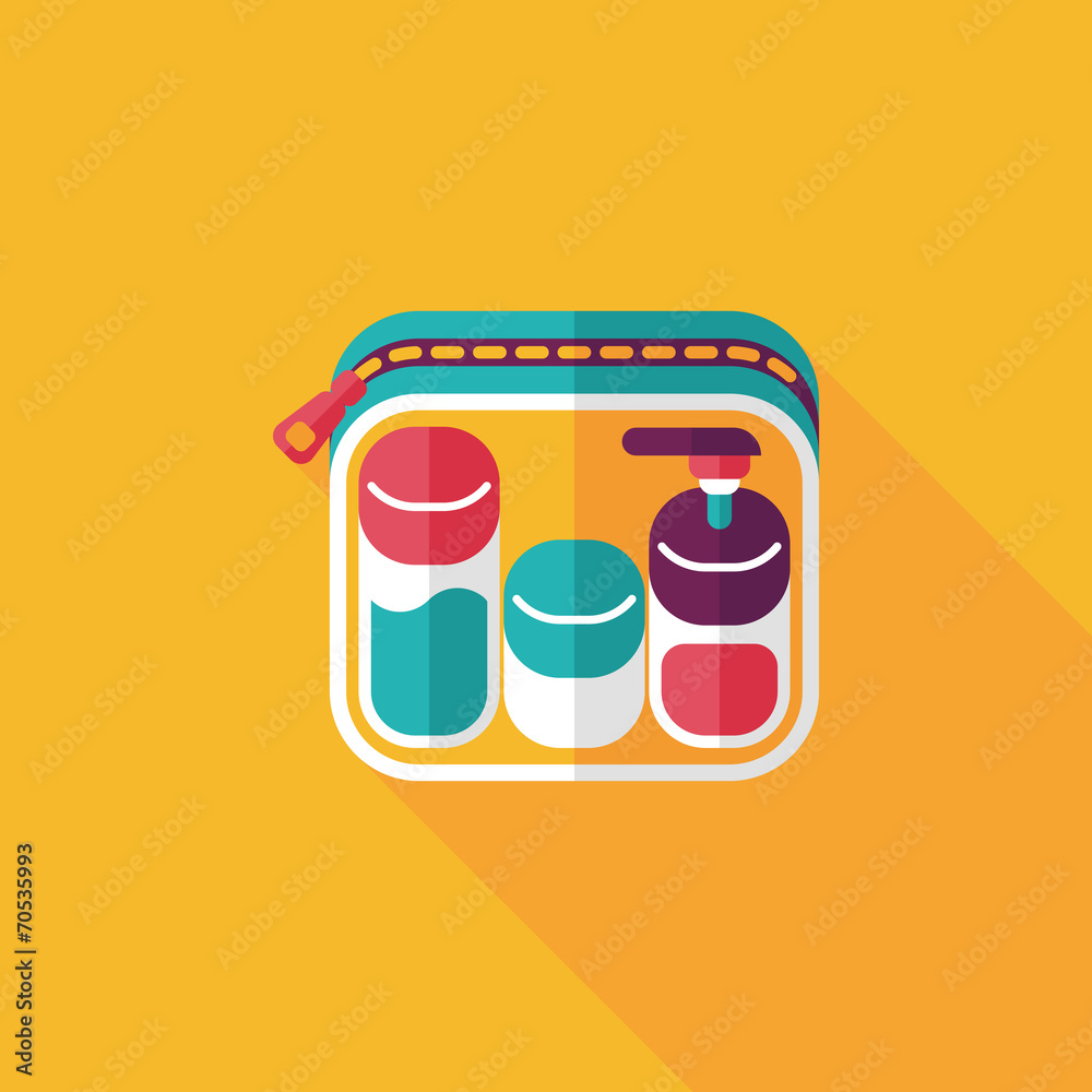 cosmetics containers flat icon with long shadow cosmetics containers flat icon with long shadow