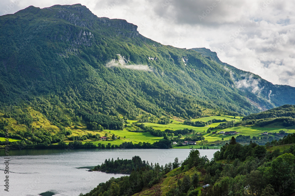 Beautiful Norwegian landscape with water