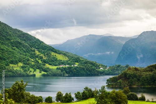 Beautiful Norwegian landscape with water