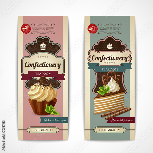 Sweets vintage banners vertical