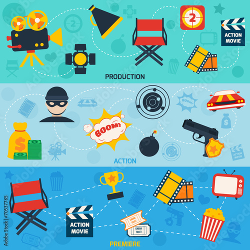 Action movie line banners