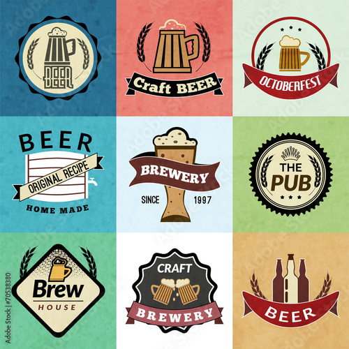 Beer retro labels