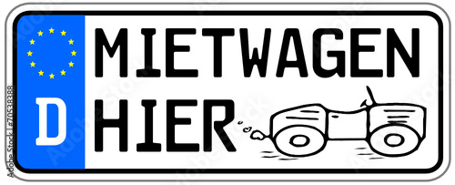 Mietwagen Schild  #140922-svg02