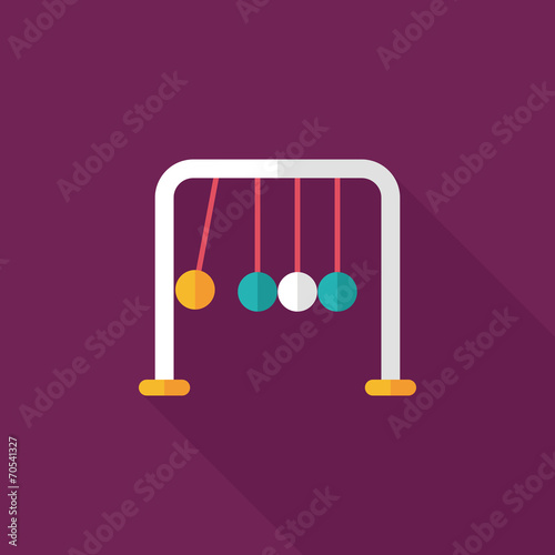 Newton's Cradle flat icon with long shadow,eps10