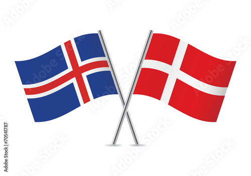 Free Download Danish and Icelandic flags. Vector illustration. - GFXLoad