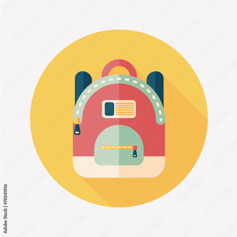 backpack flat icon with long shadow backpack flat icon with long shadow