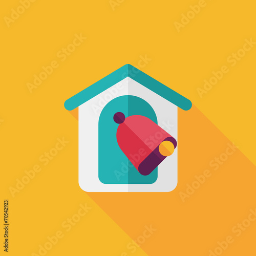 school bell flat icon with long shadow,eps10