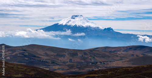 Cotopaxi volcano over the plateau  Andean Highlands of Ecuador