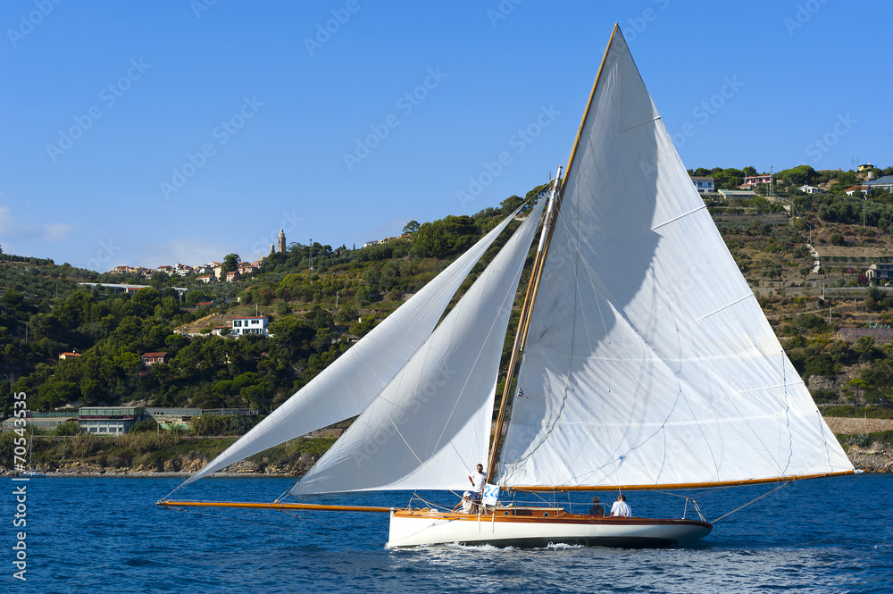 Ancient sailing boat during a regatta at the Panerai Classic Yac Ancient sailing boat during a regatta at the Panerai Classic Yac