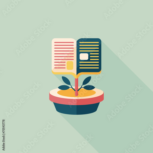 book tree flat icon with long shadow,eps10