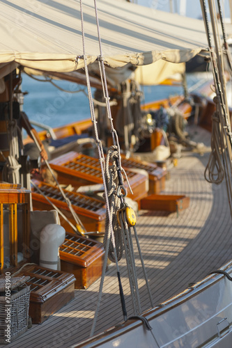 Ancient sailing boat during a regatta at the Panerai Classic Yac