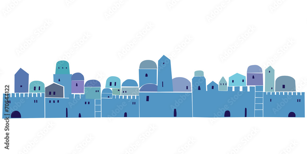 Old City, Middle East Town, religion,  Illustration