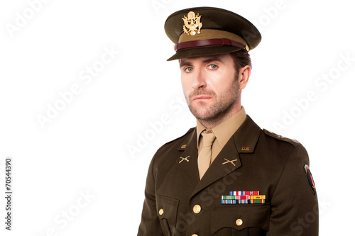 Canvas Print Young american soldier in uniform