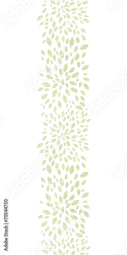 Vector green leaves explosion textile texture vertical border