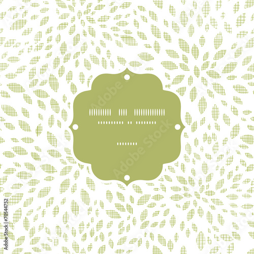 Vector green leaves explosion textile texture frame seamless