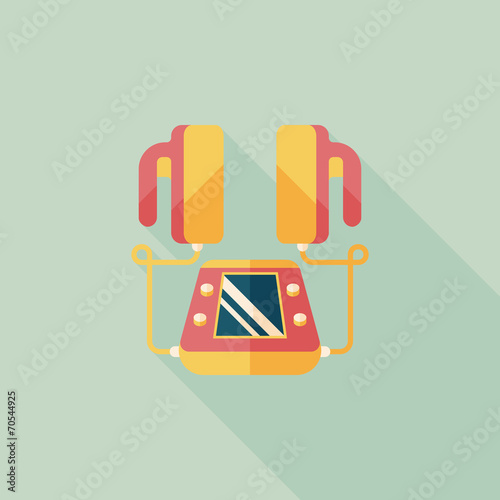 Heart Defibrillator flat icon with long shadow
