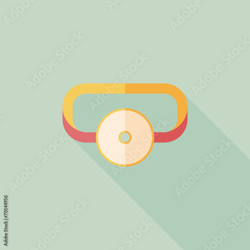 Doctor head mirror flat icon with long shadow