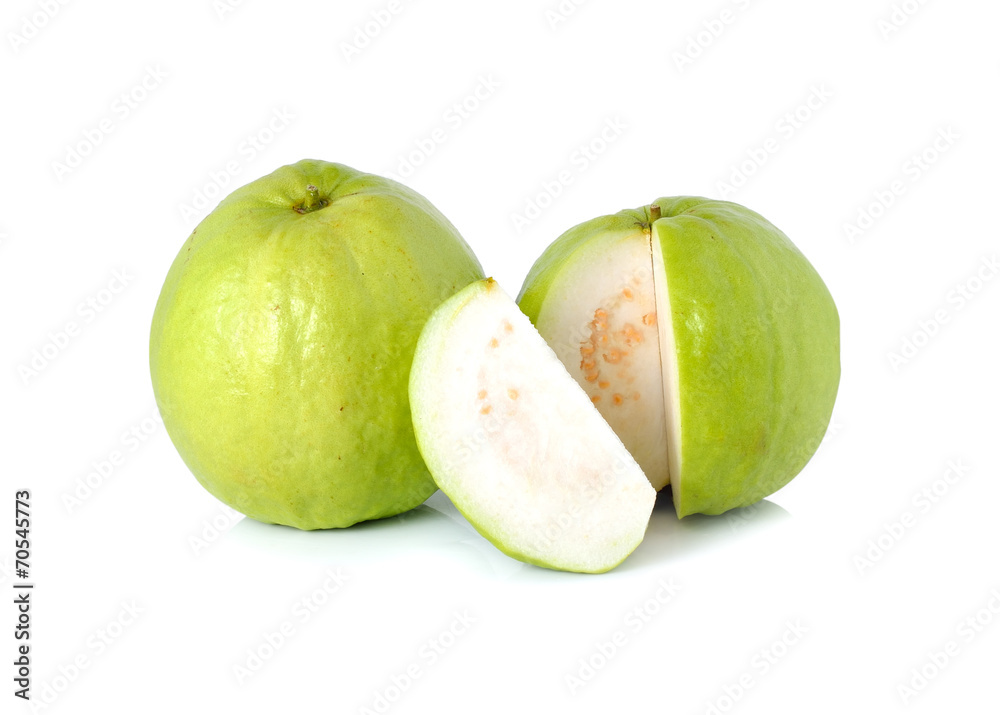 Guava fruit on isolated white background
