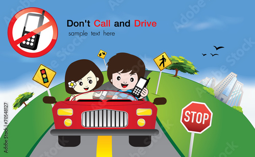 Obraz na plátně Don't Call and Drive