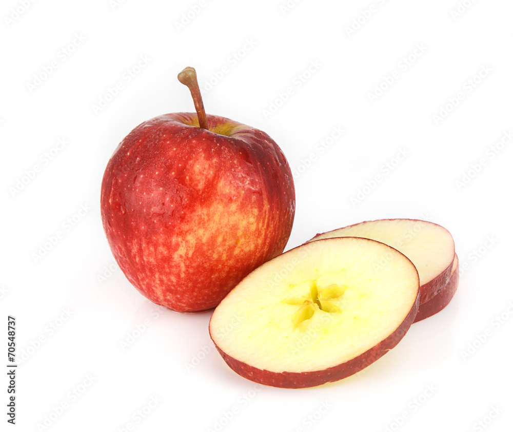 fresh red juicy apples fruit on white background fresh red juicy apples fruit on white background