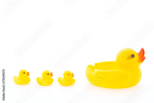 Duck toy isolated on white background