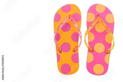 Flip flop fashion plastic shoes isolated on white background