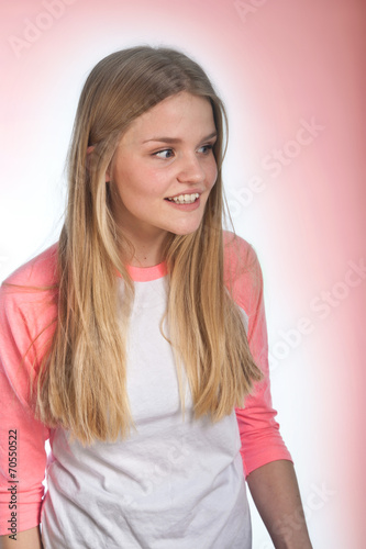 Scandinavian cute young girl irritated expressions