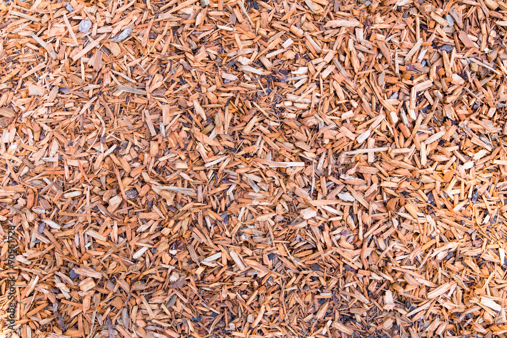 Woodchips on ground as background Woodchips on ground as background