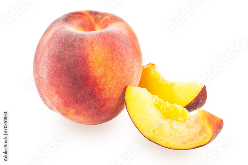 Peach and peach slices