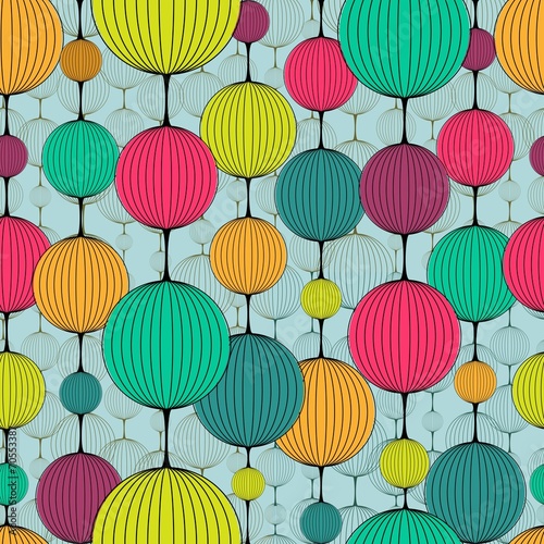 Abstract colorful chaplet seamless pattern