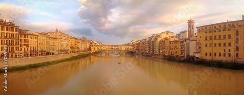 Quadro su tela Ponte Vecchio al tramonto. Firenze, Italia.